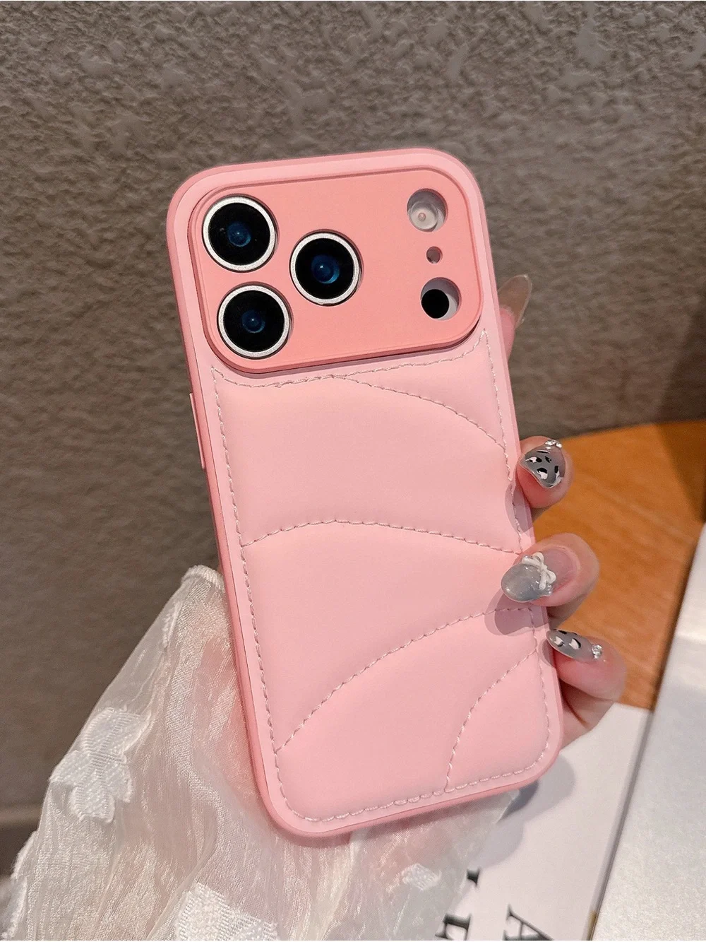 Pink Quilted Phone Case for Cell Phones